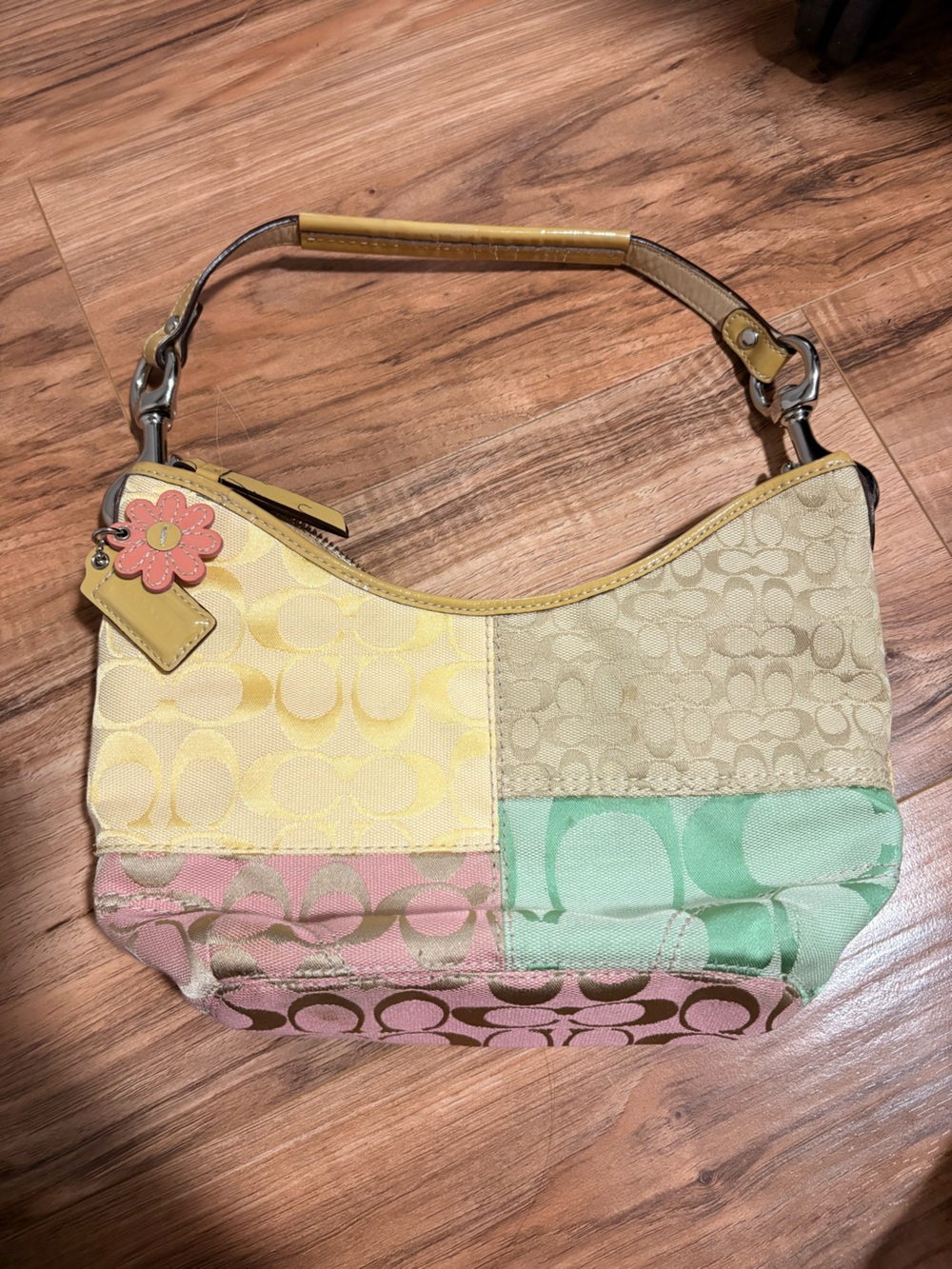 Y2K Coach multi pastel signature pastel hobo